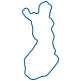 Suomenlippu sinisillä ääriviivoilla.